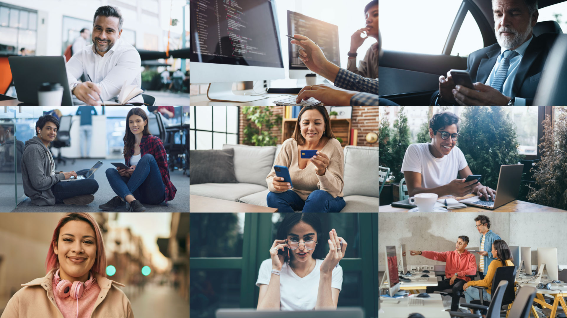 Collage del staff de CODIUM con variedad de personalidades, branding por Carbono Agencia.