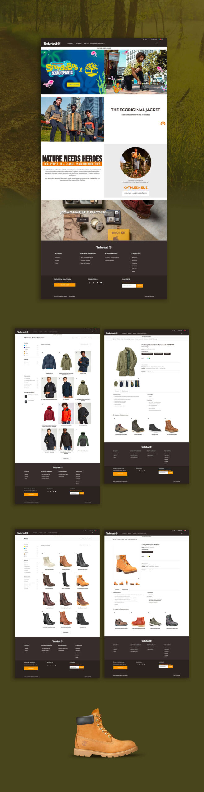 Chamarras y botas Timberland MX por Carbono agencia