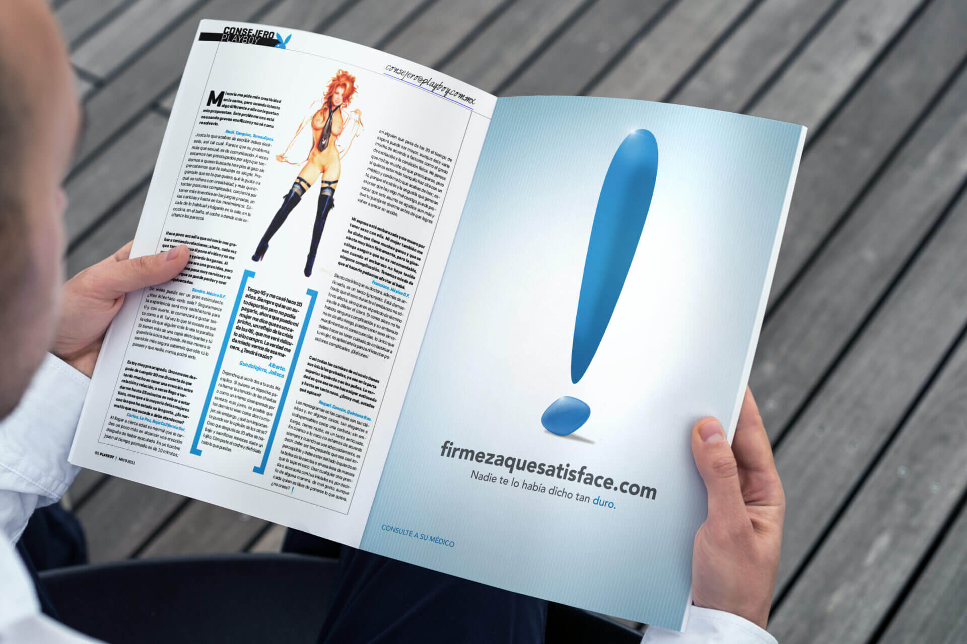 Anuncio revista Viagra Pfizer: print premium por Carbono Agencia.