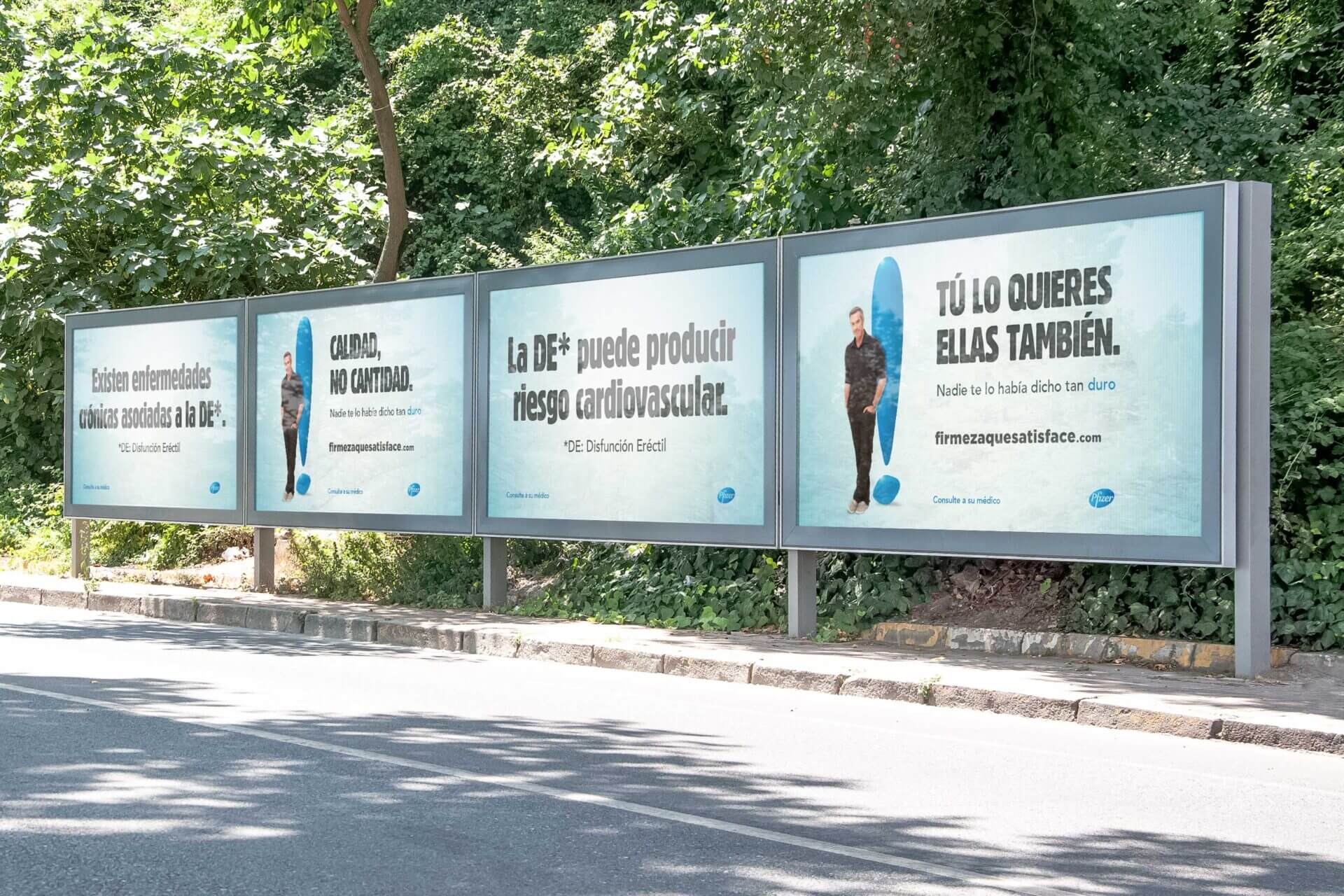 Publicidad OOH valla Viagra Pfizer: diseño por Carbono Agencia.