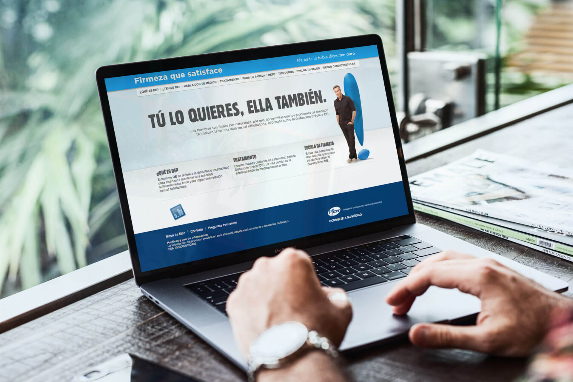Landing page Viagra Pfizer: campaña digital desarrollada por Carbono agencia.
