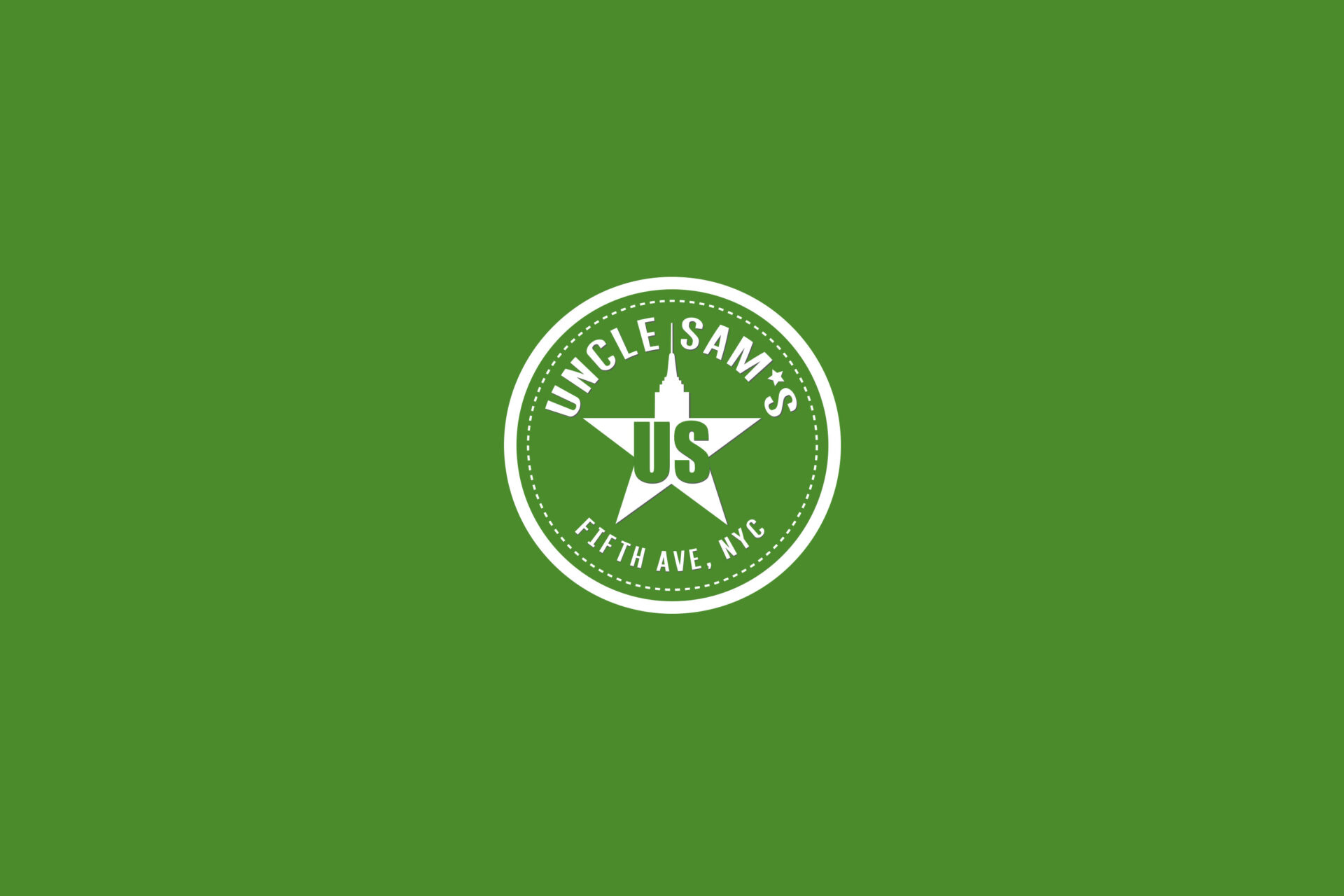 Carbono Agencia de Branding para Uncle Sam's New York 5th Ave, logotipo monocromático.